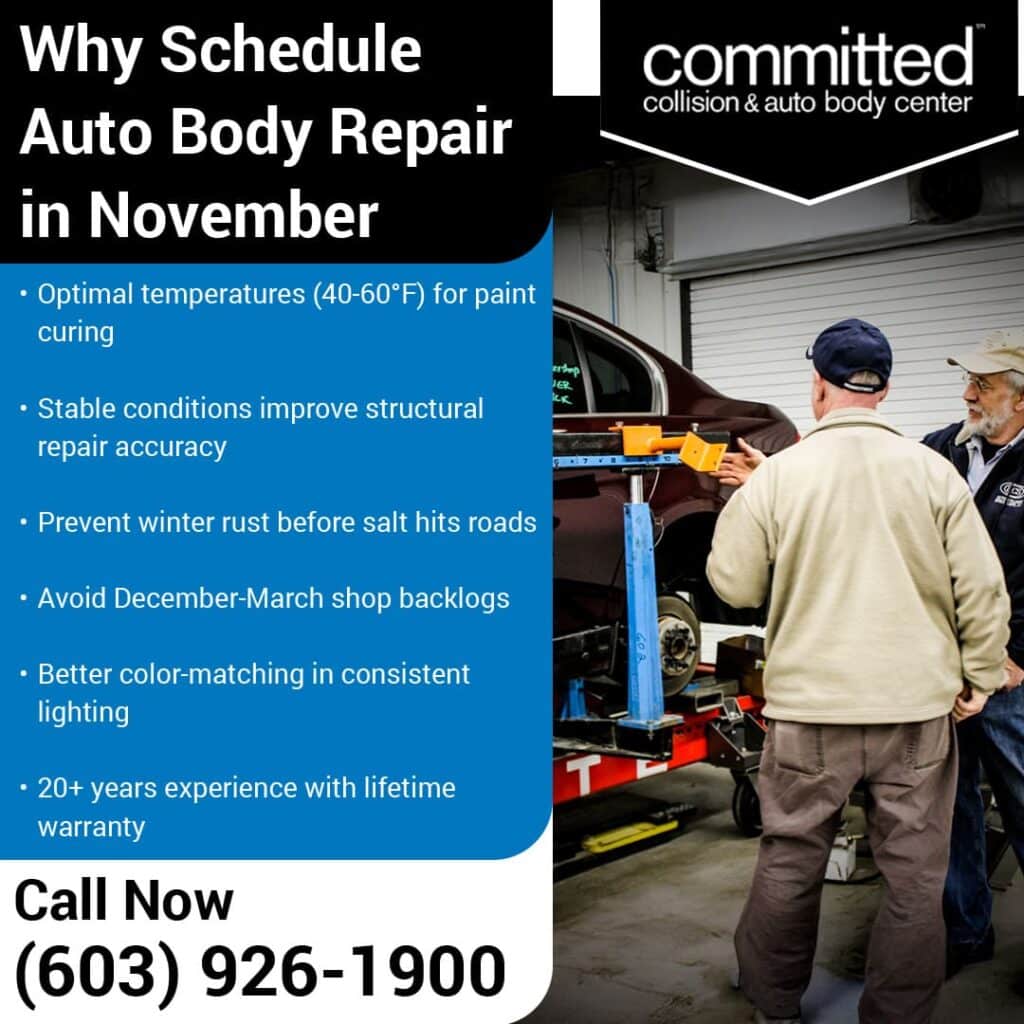 Why November Is Prime Time for Auto Body Repairs in North Hampton, NH 2 Why Schedule Auto Body Repair In November