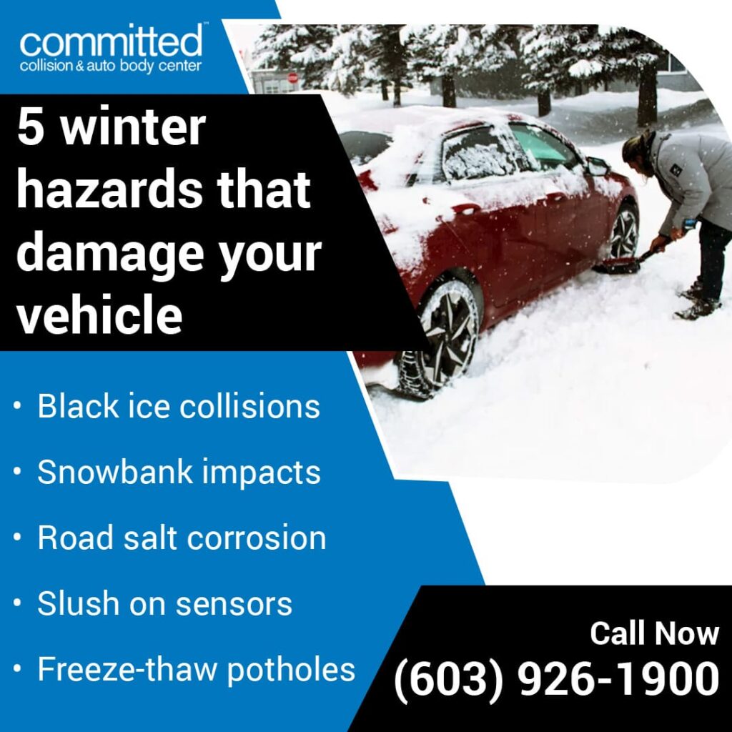 Top 5 Winter Driving Hazards That Lead to Auto Body Damage 1 winter hazards that damage vehicle