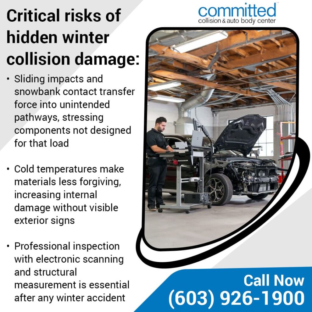 How Snow and Ice Accidents Trigger Hidden Collision Damage 2 Critical risks of hidden winter collision damage